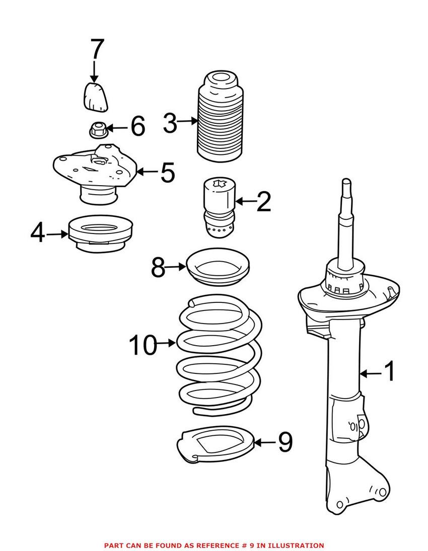 Mercedes Coil Spring Shim - Front Lower 2043210184